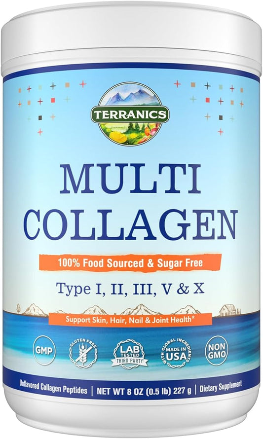 Terranics Multi Collagen Peptides Powder, Type 8oz