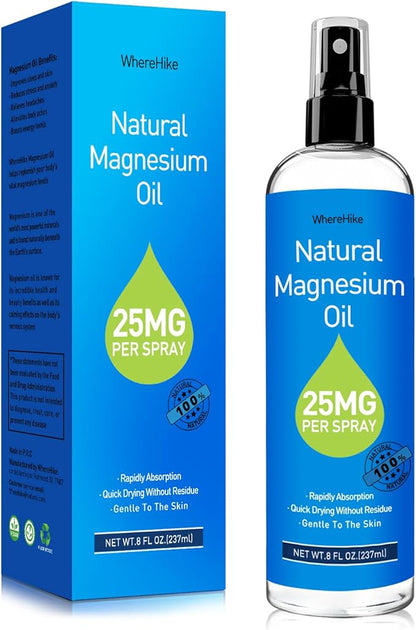 Pure Magnesium Oil Spray for Feet,Ideal Gift for Sleep & Muscle Relaxation,Better Sleep,Rapid Absorption,Quick Drying Without Residue-Unflavored