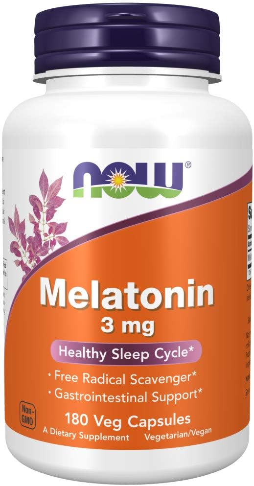 NOW Supplements, Melatonin 3 mg, Free 180 Veg