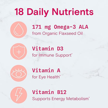 SmartyPants Organic Women's Multivitamin Gummies: Biotin, 3 (ALA), D3, C, B12, B6, B6, Vitamin 120 Count (30 Day