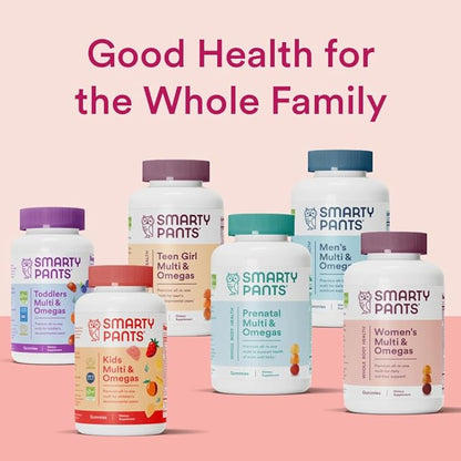 SmartyPants Teen Girl Multivitamin Gummies: Omega 3 Fish D3, C, B12, B6, B6, Vitamin 120 Count (30 Day 2)