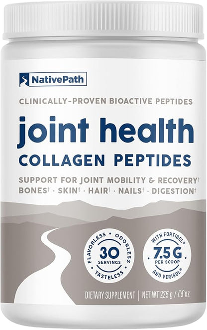 NativePath Joint Health Collagen Peptides, Type 1 & 3 Peptides, 7.9 Ounce, 30 Servings