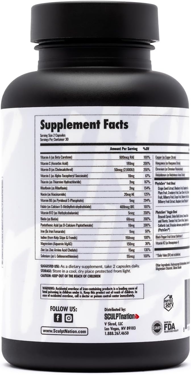 Sculpt Nation by V Shred Multivitamin 60 Capsules