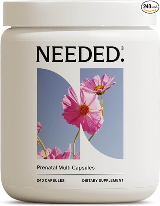 Needed. Multivitamin with Choline Capsules for Prenatal, Pregnancy, Breastfeeding, Postpartum | Expertly-Formulated & Third-Party Tested| 30-Day Supply