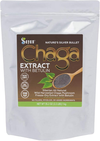 Sayan Siberian Chaga Mushroom Extract (2.2lbs)–Organic Antioxidant
