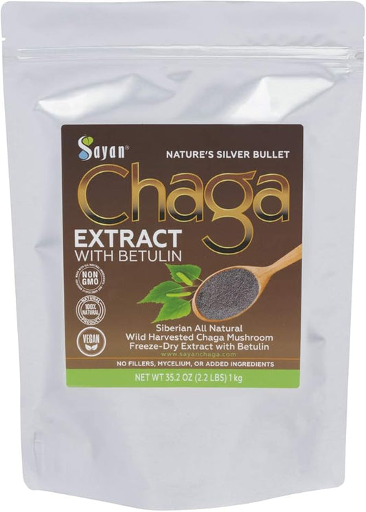 Sayan Siberian Chaga Mushroom Extract (2.2lbs)–Organic Antioxidant