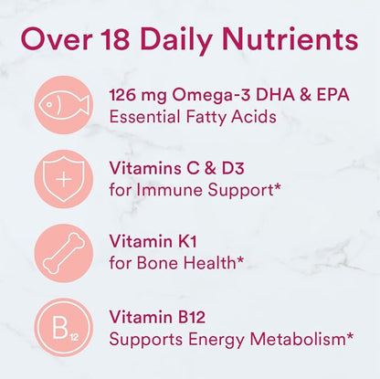 SmartyPants Women's Multivitamin Gummies: Omega 3 CoQ10, Vitamin D3, C, B12, B6, B6, Vitamin 120 Count (20 Day