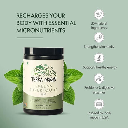 TERRA ORIGIN Superfoods Greens for Immune 30 Servings