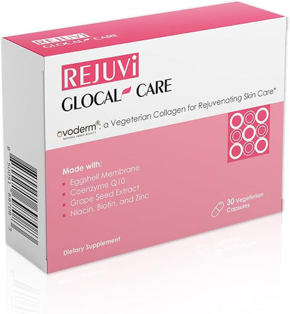 GlocalCare Rejuvi Skin Rejuvenation - Collagen Synthesis, Anti-Wrinkles with Ovoderm, Grape Seed Extract, Coenzyme Q10, Folate