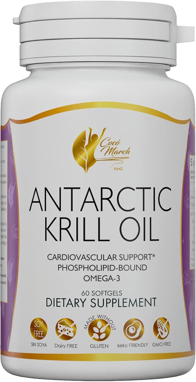 Coco March Pure Antarctic Krill Oil 1000 mg Omega-3 EPA,