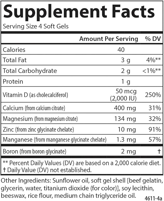 Carlson - Nutra-Support Bone, Calcium, Magnesium D3, Bone 100 Softgels