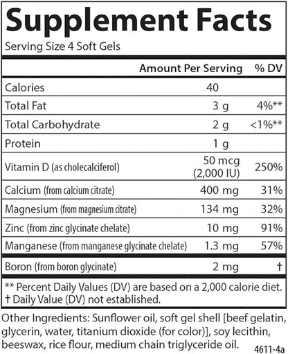 Carlson - Nutra-Support Bone, Calcium, Magnesium D3, Bone 100 Softgels