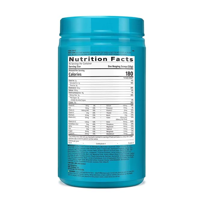 GNC Total Lean | Lean Shake 25 Protein Powder | High-Protein Meal Replacement Shake | Banana | 16 Servings