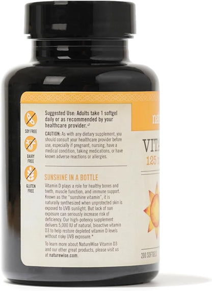 NatureWise Vitamin D3 5000iu (125 mcg) 200 Count