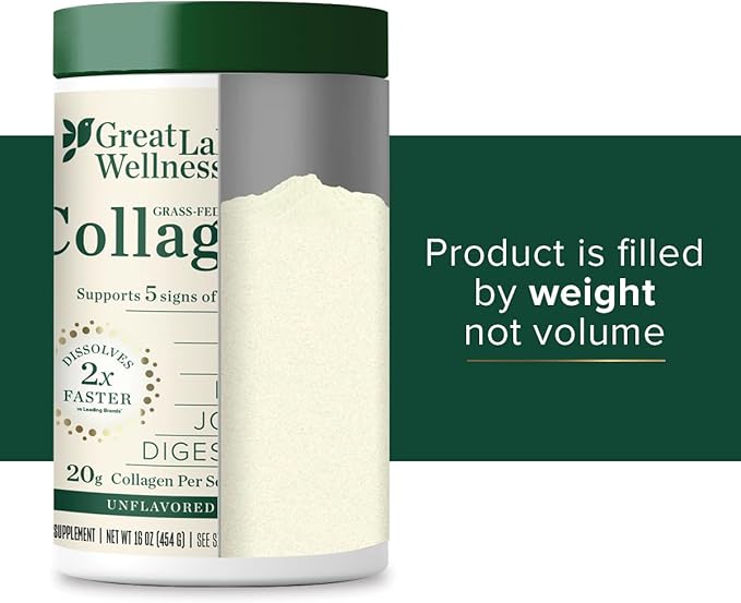 Great Lakes Wellness Collagen Peptides Powder 16 oz 3 Pack