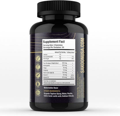Pure Shilajit Supplement Gummies with Black