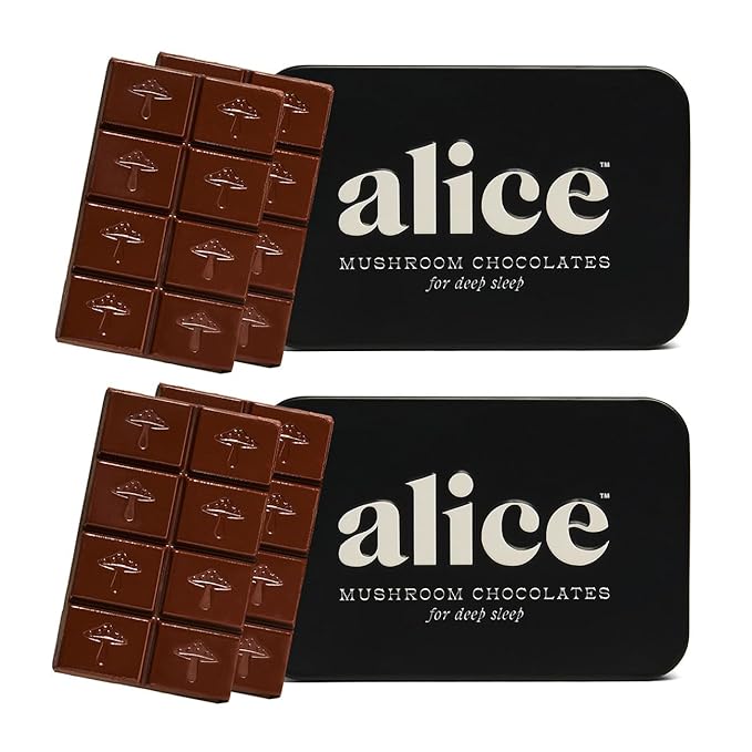 Nightcap 2-Pack | Functional Mushroom Chocolates | Supports Deep Sleep, Calm Mind, Stress Relief | Reishi, Magnesium, Zinc, L-Theanine & Chamomile | Helps to Fall & Stay Asleep, Cream