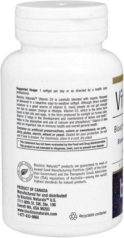 Bioclinic Naturals - Vitamin D3 5000 180 Softgels