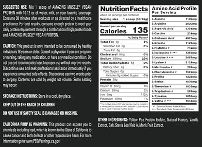Vegan Protein Powder 28 Grams 34 Servings (3 Lb,