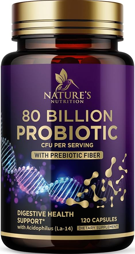 Probiotic Supplement 80 Billion CFU + 120 Capsules