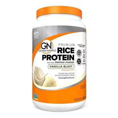 Growing Naturals Vanilla Rice Powder 15g 2.8G BCAA, (2 Pound 1))