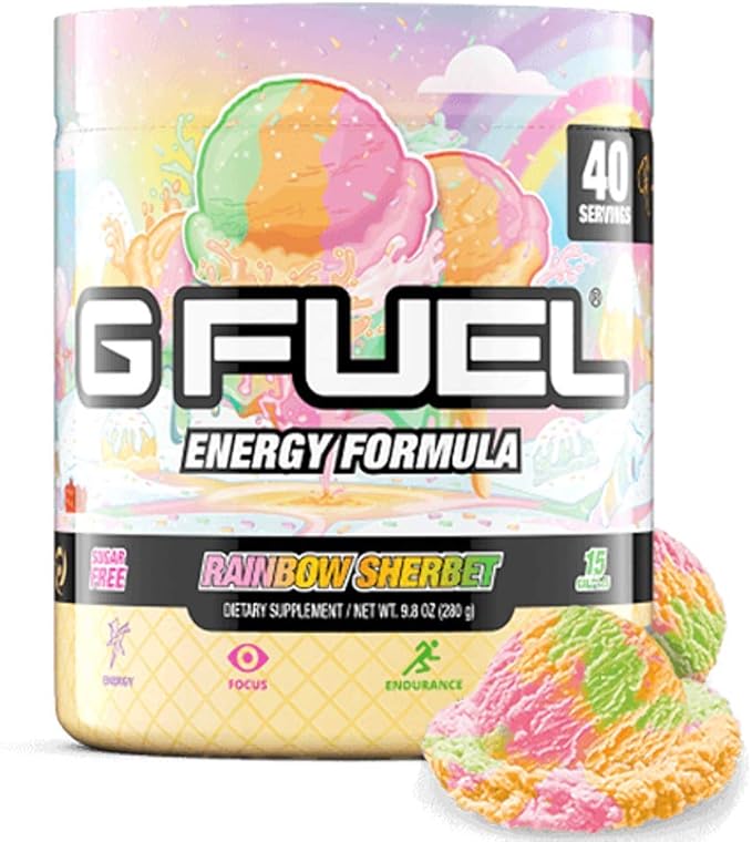 G Fuel Watermelon Energy Powder, Sugar Free, Clean Caffeine Focus Supplement, Water Mix, Focus Amino, Vitamin + Antioxidants Blend, 9.8 oz (40 Servings)