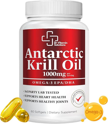Premium 1000mg Antarctic Krill Oil Omega-3, EPA,