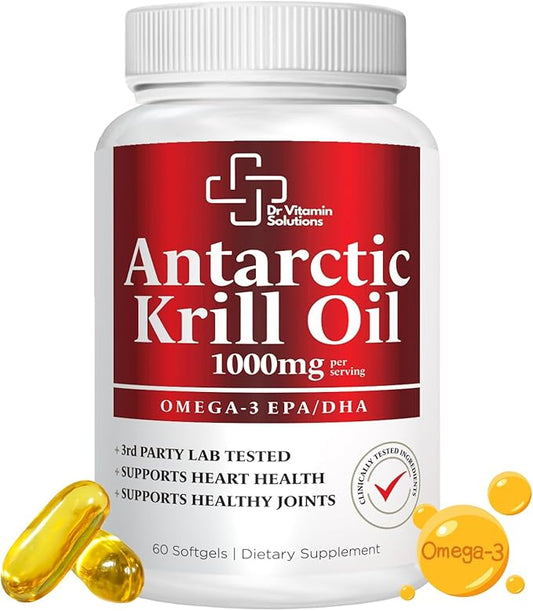 Premium 1000mg Antarctic Krill Oil Omega-3, EPA,