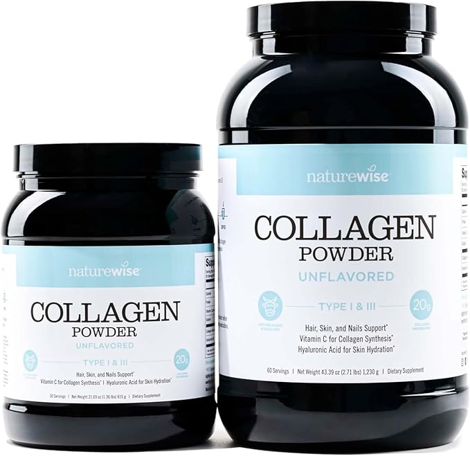 NatureWise Collagen Peptides Powder with Hyaluronic 60 Servings