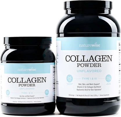 NatureWise Collagen Peptides Powder with Hyaluronic 60 Servings