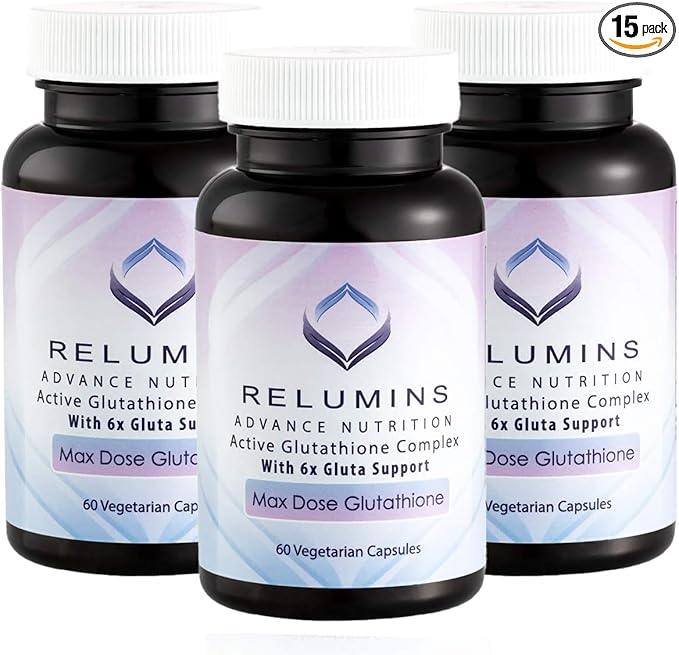 Relumins Advance White Active Glutathione Complex 6X Boosters- 60 Capsules 3 Bottles