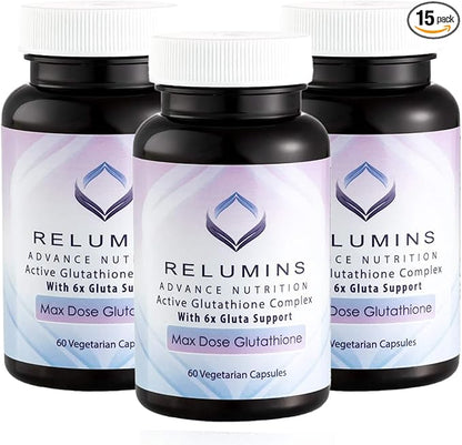 Relumins Advance White Active Glutathione Complex 6X Boosters- 60 Capsules 3 Bottles