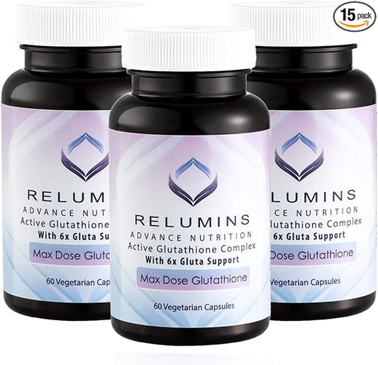Relumins Advance White Active Glutathione Complex 6X Boosters- 60 Capsules 3 Bottles