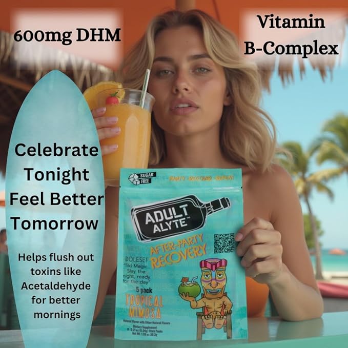 After Alcohol Aid Wellness Vitamins I Restore Better Mornings I Dihydromyricetin DHM & B Vitamins Complex I Antioxidants Supplement and Liver Support I 10 Powder Stick Drink Packets I Unicorn Candy
