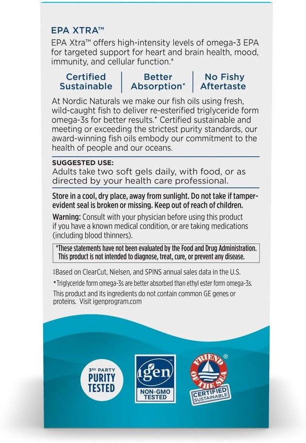 Nordic Naturals EPA Xtra, Lemon 90 Soft 1640 mg Omega-3 - 45 Servings