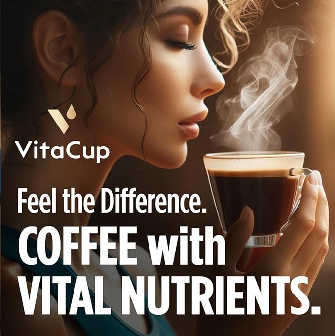 VitaCup Mineral Coffee with Trace Minerals, Hydrate, Replenish & Restore w/All Natural Sea Minerals, Electrolytes, Organic Coffee, Single Origin, Medium Dark Roast, Ground Coffee 10oz
