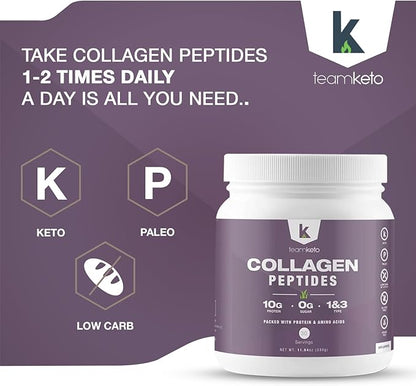 Collagen peptides powder- Naturally flavored 1 and 3 Grass-Fed 397g- 30 30 servings-