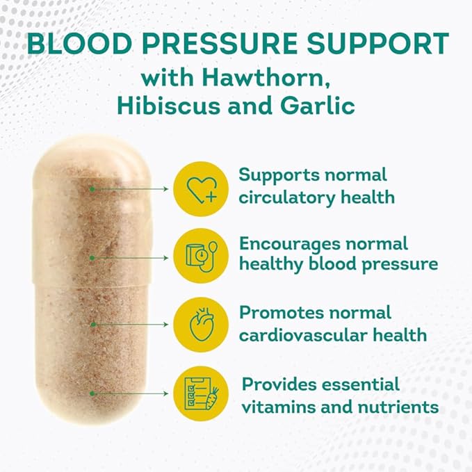 PurePremium Blood Pressure Supplements with Hawthorn B6 - 180 Caps