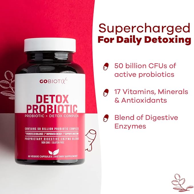 GOBIOTIX Probiotic Supplement with Digestive Enzymes 50 Billion 60 Capsules