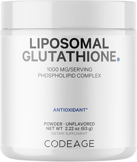 Codeage Liposomal Glutathione Powder 1000 mg 2-Month Supply, 2.22 Oz