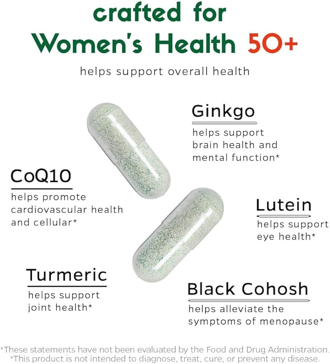 Multivitamin for Women 50 Plus, PMS Coq10, Ginkgo, B6, B12, B12, D3, D3, K2 K2 (60Ct) (60Ct)