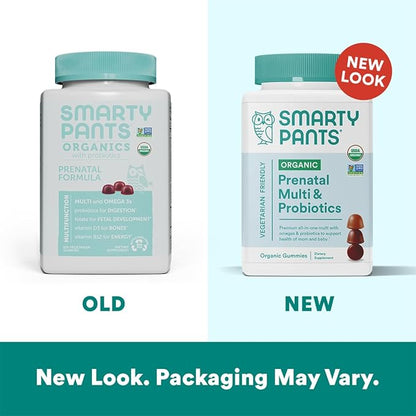 SmartyPants Organic Prenatal Vitamins for Women 3, Vitamin D3, Vitamin B12, 120 120 Count
