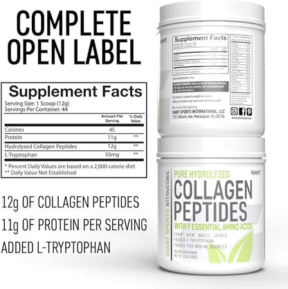 Giant Sports Collagen Peptide Powder 1 Type 3-1 LB