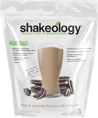 Shakeology Vegan Protein Powder - Gluten Free, Superfood Protein Shake - Helps Support Healthy Weight Loss, Lean Muscle Support, Gut Health, Manage Effects of Stress, Cookies and Creamy - 30 Servings