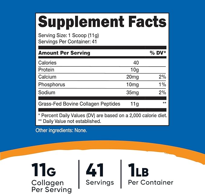 Nutricost Grass-Fed Collagen Powder 1LB (454 G)