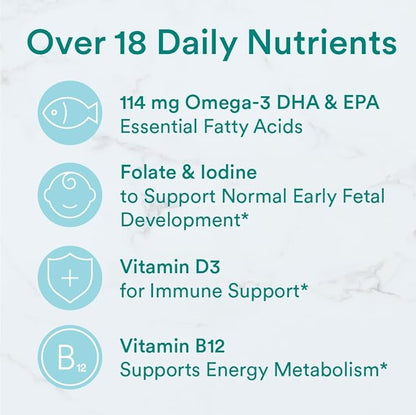 SmartyPants Prenatal Vitamins for Women, Multivitamin 3 Fish D3, C, B12, B6, B6, Vitamin 120 Count (30 Day