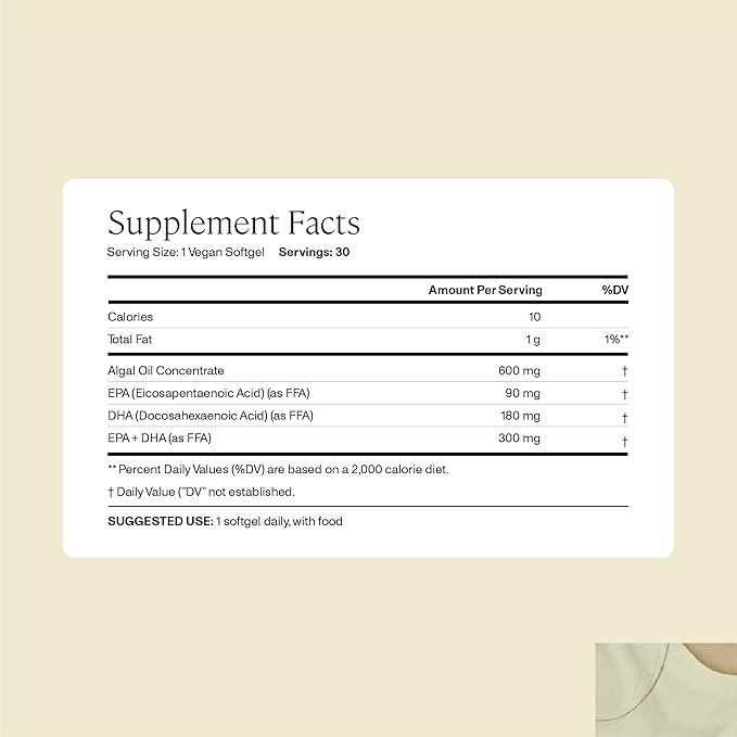 ANYA Omega-3 with 300mg of DHA 100% Vegan,