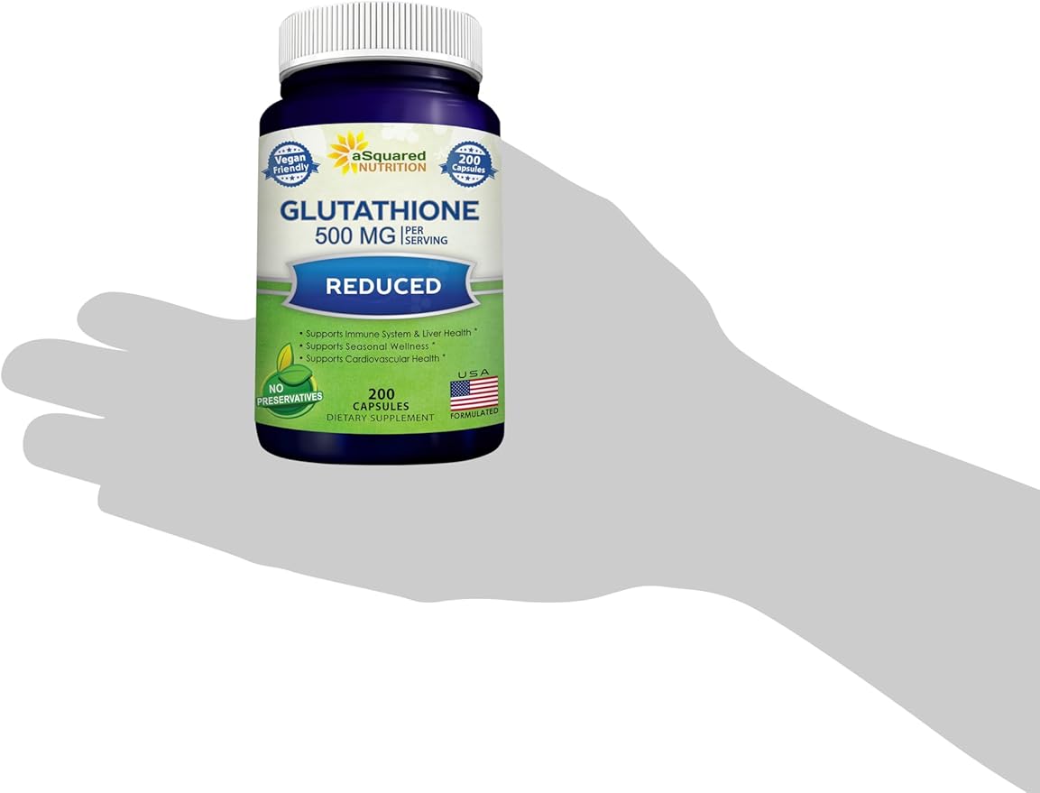 aSquared Nutrition Reduced Glutathione 500mg Per -200 Capsules