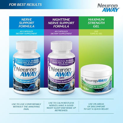 NeuropAWAY Nerve Support Formula 72 Daily Capsules