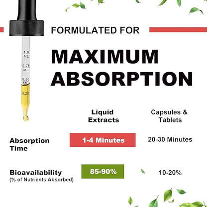 Magnesium Glycinate Liquid Drop - Triple Absorption Supplement to Support Nerves, Night, Heart, Muscles * -Sugar-Free with Potassium, L-Theanine, Sea Moss Vitamin B,C,D3, K2-2Pack